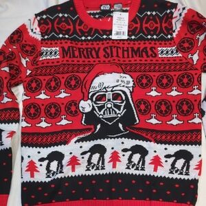 Star Wars Merry Sithmas Sweater - Red, Black, and White